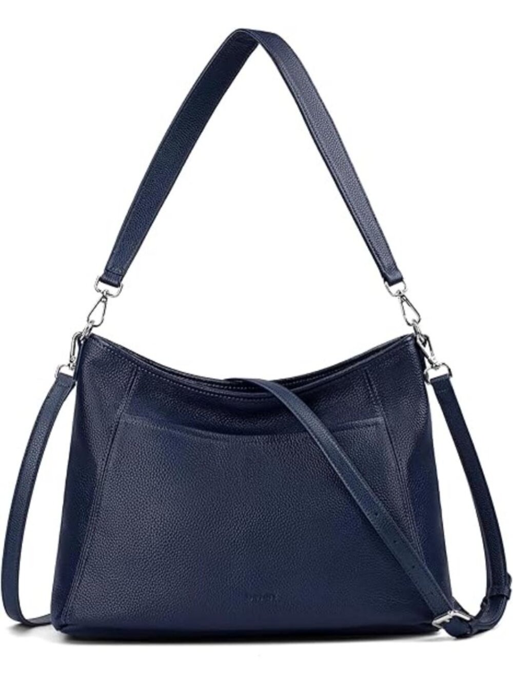 Women's Navy Blue Soft Leather Hobo Cross-Body With 2 Detachable Straps Handbags